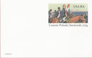 1979, US Scott UX79, 10-cent Post Card, Casimir Pulaski, Savannah, 1779, Mint