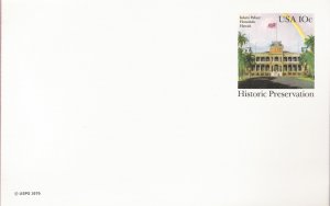 1979, US Scott UX81, 10-cent Post Card, Iolani Palace, Honolulu, Hawaii, Historic Preservation,