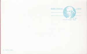 1981, US Scott UX89, 12-cent Post Card, Isaiah Thomas, Mint