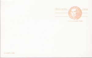 1981, US Scott UX92, 13-cent ""Domestic Rate"" Post Card, Robert Morris, Mint