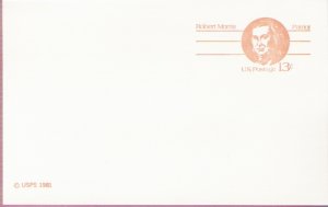 1981, US Scott UX93, 13-cent Post Card, Robert Morris, Mint