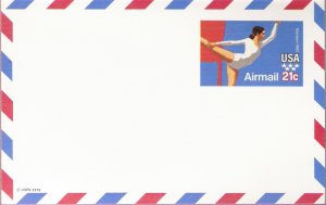 1979, US Scott UXC18, 21-cent Air Post Card, Olympic Gymnast, Mint