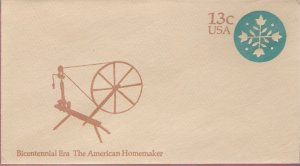 1976, US Scott U572, 13-cent Small Envelope 3.625 x 6.5 inch, Bicentennial Era  The American Hom