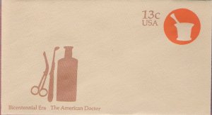 1976, US Scott U574, 13-cent Small Envelope 3.625 x 6.5 inch, Bicentennial Era  The American Doc