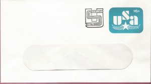 1978, US Scott U586, 16-cent Revalued to 15-cent Large Window Envelope 105 x 242 mm, Olive Branc
