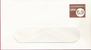 1982, US Scott U591, 5.9-cent Small Window Envelope 3.625 x 6.5 inch, Authorized Nonprofit USA,