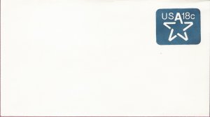 1981, US Scott U593, 18-cent Small Envelope 3.625 x 6.5 inch, Star, Mint