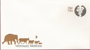 1979, US Scott U595, 15-cent Small Envelope 3.625 x 6.5 inch, Seal of Veterinary Medicine , Mint
