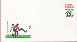 1979, US Scott U596, 15-cent Small Envelope 3.625 x 6.5 inch, 1980 Moscow Olympic Games , Mint