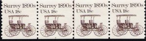 US Scott 1907 - Coil Strip of 4 Plate No 9 - Surrey 18990s - 18 cent - Mint Never Hinged