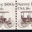 US Scott 1907 - Coil Strip of 2 Plate No 10 - Surrey 18990s - 18 cent - Mint Never Hinged