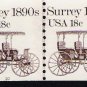 US Scott 1907 - Coil Strip of 2 Plate No 10 - Surrey 18990s - 18 cent - Mint Never Hinged