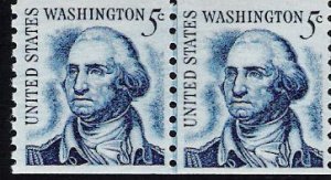 US Scott 1304 - Coil Line Pair - George Wasington - 5 cent - Mint Never Hinged