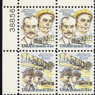 US Scott C92a  (C91 C92) Plate Blockof 4 Plate No 38856 - Wright Brothers 31 cent - MINT N H