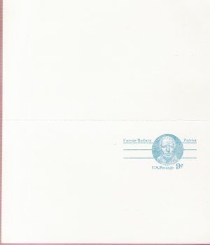 1976, US Scott UX70, DOUBLE 9-cent Post Card, Caesar Rodney, Mint
