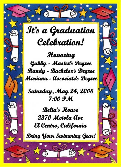 20 Personalized Graduation Party Invitations~Custom made to your school ...