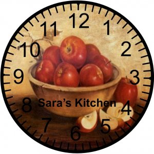 9" Personalized Country Apple Clock