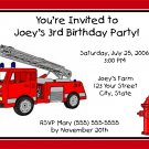 20 Personalized Fire truck Birthday Party Invitations~Firetruck