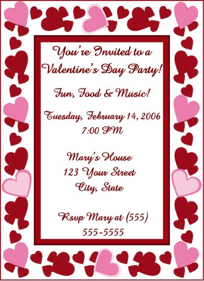 20 Personalized Heart Valentine S Day Party Invitations