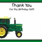 20 Personalized Tractor Thank You Cards