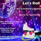 20 Personalized Roller Skating Birthday Party Invitations-Disco