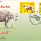 Year of the Ox 2v FDC