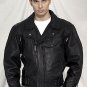 Mens pistol pete leather jacket, braided, airvents front and back, vertical velcro openings front,