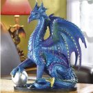 LARGE BLUE DRAGON FIGURINE