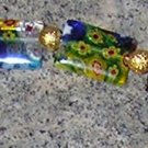 A4-Rainbow Glass and Gold Beaded Bracelet