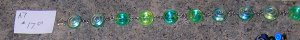 A7-Green Swirl Glass Beaded Iridescent Bracelet