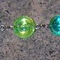 A7-Green Swirl Glass Beaded Iridescent Bracelet