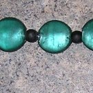 A8 - Bracelet -  Emerald Colored Beads with Black Accents