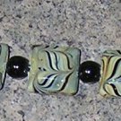 A19 - Bracelet -Green swirl porcelain bracelet