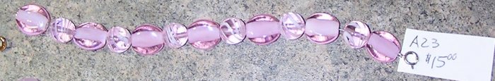 A23 - Bracelet Pink Glass Swirls
