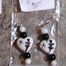 E6- Handblown Glass Heart Beaded Earrings