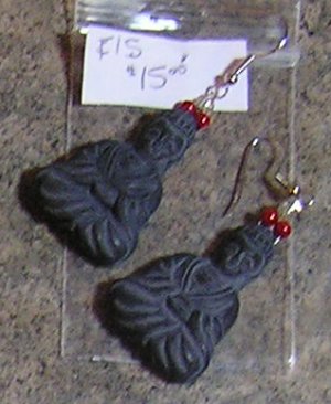 E15 - Earrings - Grey Budda Earrings