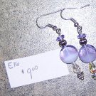 E16 - Earrings Lavender Swirl and Silver Dangles