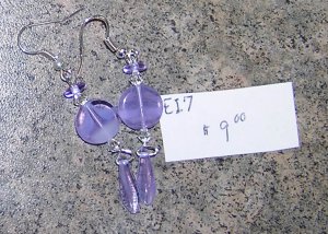 E17- Earrings - Lavender Dangle Drops