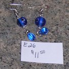 E-26 - Earrings - Blue Glass Drops