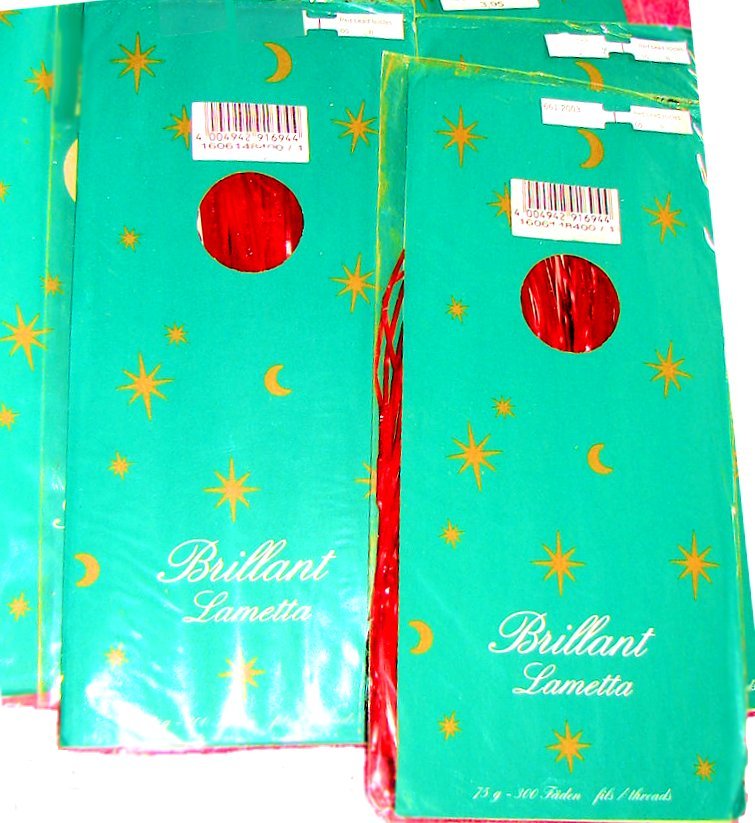 GENUINE GERMAN RED LEAD TINSEL ICICLES RARE COLOR! LARGE PACK! NEW OLD