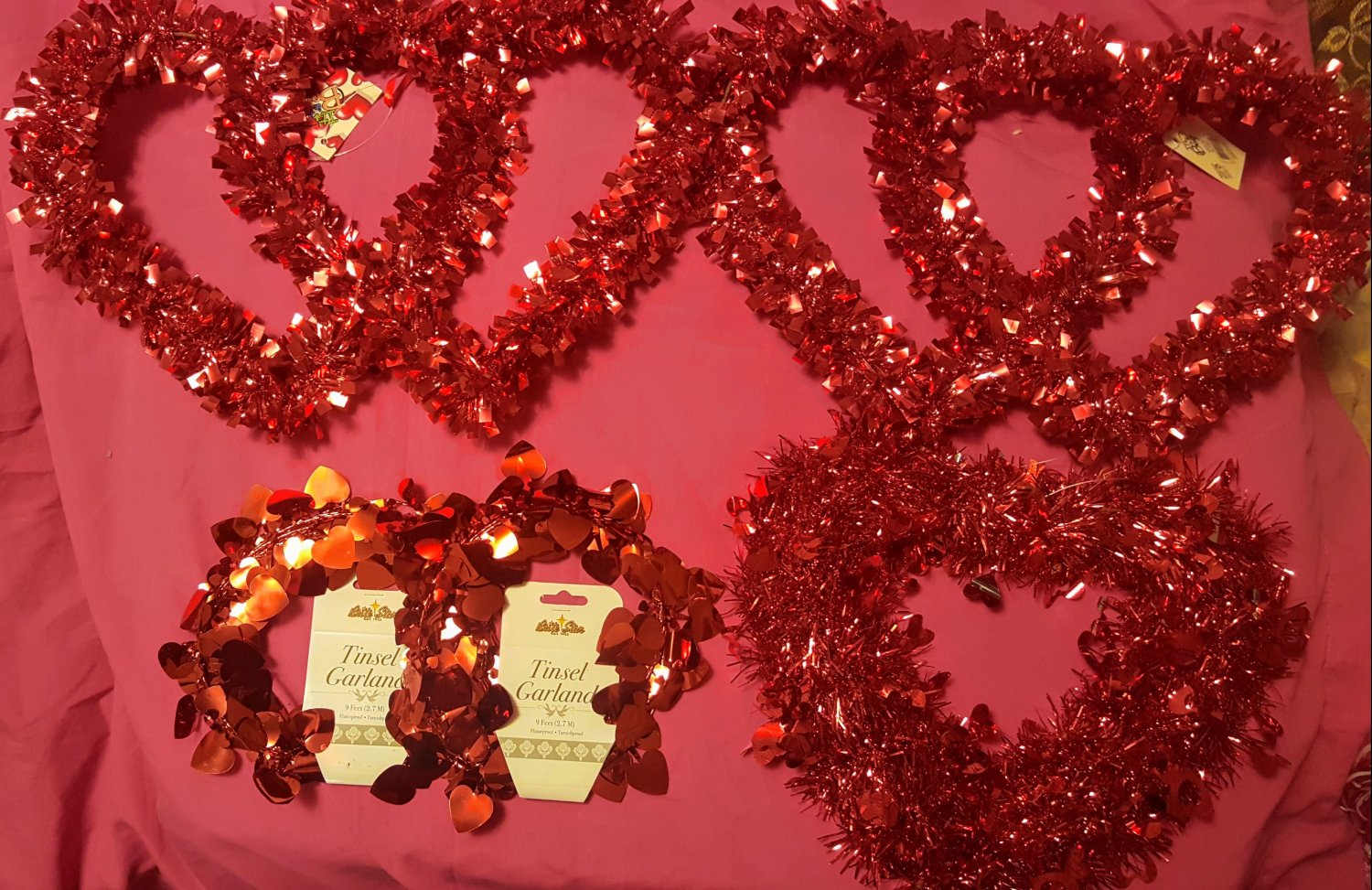 Valentine Party Bundle Tinsel Hearts, Cupid Cutouts, Garland Cupcake ...