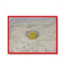 citrine zircon & bezel zircon, 925 silver ring, size 8 (sr-6)