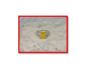 citrine zircon & bezel zircon, 925 silver ring, size 8 (sr-6)