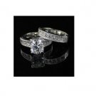 SIMULATED DIAMOND BRIDAL SET WGP RING, size 8 (fr-26)
