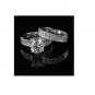 SIMULATED DIAMOND BRIDAL SET WGP RING, size 8 (fr-26)