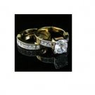 SIMULATED DIAMOND BRIDAL SET YGP RING, size 8 (fr-25)