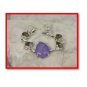 Purple druzy & smokey quartz .925 silver bracelet, 7.5-8"
