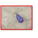 Blue druzy pendant .925 silver