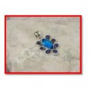 Blue topaz & lapis pendant in .925 silver