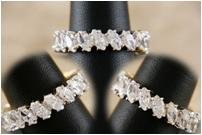 4.5ct gold EP diamond simulated eternity band ring, size 7 (fr-23)